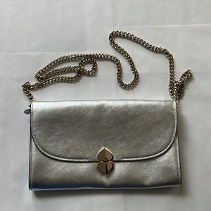 Kate Spade Lula Metallic Leather Clutch (New)